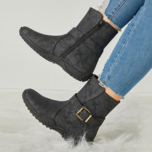Load image into Gallery viewer, Lydiashoes Women&#39;s Winter Warm Zipper Flat Snow Boots