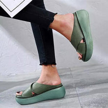 Load image into Gallery viewer, Lydiashoes Platform Open Toe Comfy Slippers Casual Slide Sandals