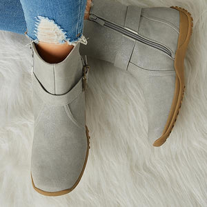 Lydiashoes Women's Winter Warm Zipper Flat Snow Boots