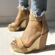Load image into Gallery viewer, Lydiashoes Sexy Open Toe Back Zipper Wedges