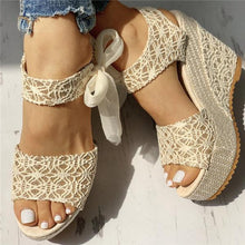 Load image into Gallery viewer, Lydiashoes Bowknot Design Platform Espadrille Wedge Sandals