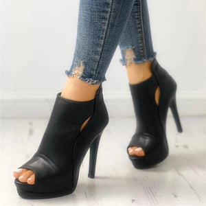 Lydiashoes Fashion Peep Toe Cutout Thin Heels
