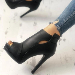 Lydiashoes Fashion Peep Toe Cutout Thin Heels