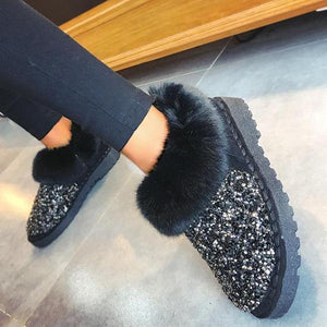 Lydiashoes Women Winter Warm Glitter Ankle Boots
