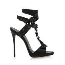 Load image into Gallery viewer, Lydiashoes Gladiator Split Leather Ankle Strap High Heels