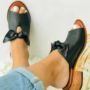 Lydiashoes Women Fashion Low Heel Bow Slippers