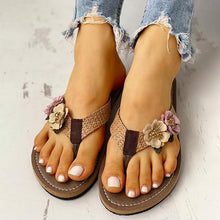 Load image into Gallery viewer, Lydiashoes Flower Design Flat Sandals