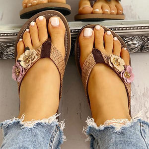Lydiashoes Flower Design Flat Sandals