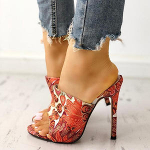 Lydiashoes Stylish Print High Heel Sandals