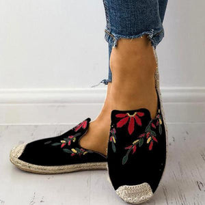 Lydiashoes Fashion Embroidered Espadrille Flat Slippers