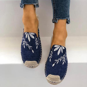 Lydiashoes Fashion Embroidered Espadrille Flat Slippers