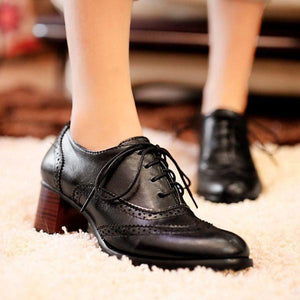Lydiashoes British Style Carved Classy Lace Up Oxford Shoes