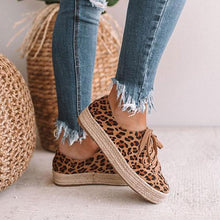 Load image into Gallery viewer, Lydiashoes Daily Leopard Lace-up Espadrille Sneakers