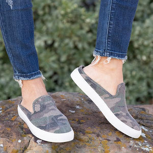 Lydiashoes Leopard&Camouflage Flats Canvas Sneakers