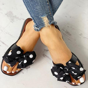 Lydiashoes Bowknot Design Open Toe Slippers