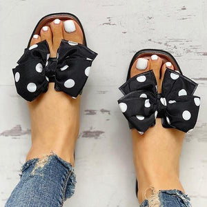 Lydiashoes Bowknot Design Open Toe Slippers