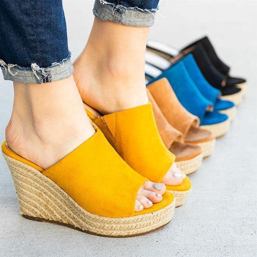 Lydiashoes Chic Slip-On Espadrille Wedges Sandals