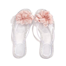 Load image into Gallery viewer, Lydiashoes Blossom Clear Thong Strap Embellished Outter Sole Slippers