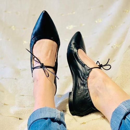 Lydiashoes Point Toe Lace-Up Flats Sandals