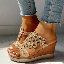 Load image into Gallery viewer, Lydiashoes Studded Platform Wedge Casual Slingback Sandals
