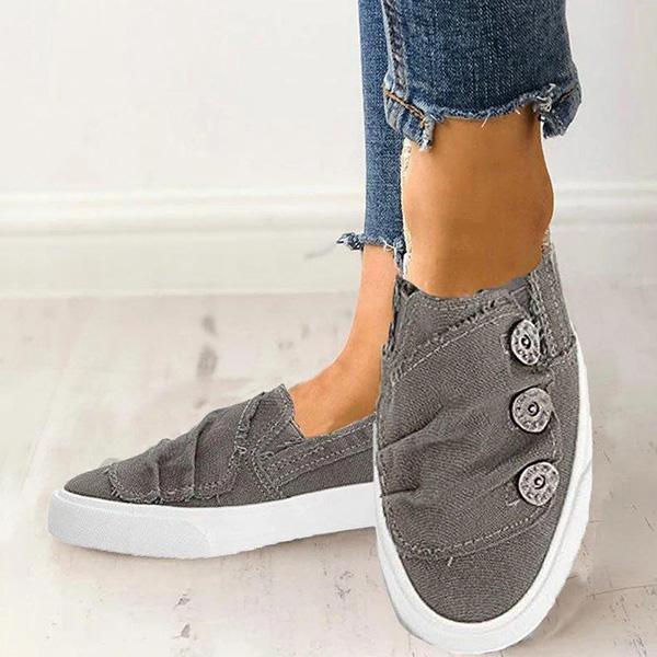 Lydiashoes Women Casual Button Comfy Sneakers