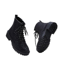 Load image into Gallery viewer, Lydiashoes Women Sexy Sequin Lace-Up Ankle Chunky Heel Boots