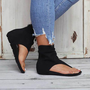 Lydiashoes Hollow out Back Zipper Flat Booties