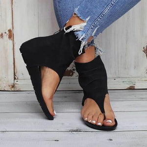 Lydiashoes Hollow out Back Zipper Flat Booties