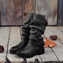 Load image into Gallery viewer, Lydiashoes  Cabin Sweater Paneled Boots