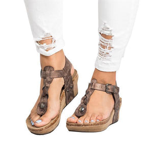Lydiashoes Women Peep Toe Wedges Sandals