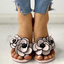 Load image into Gallery viewer, Lydiashoes Toe Post Flower Design Flat Slippers