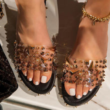 Load image into Gallery viewer, Lydiashoes Multi-Sized Studs Clear Strap Slippers