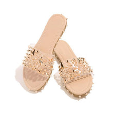 Load image into Gallery viewer, Lydiashoes Multi-Sized Studs Clear Strap Slippers