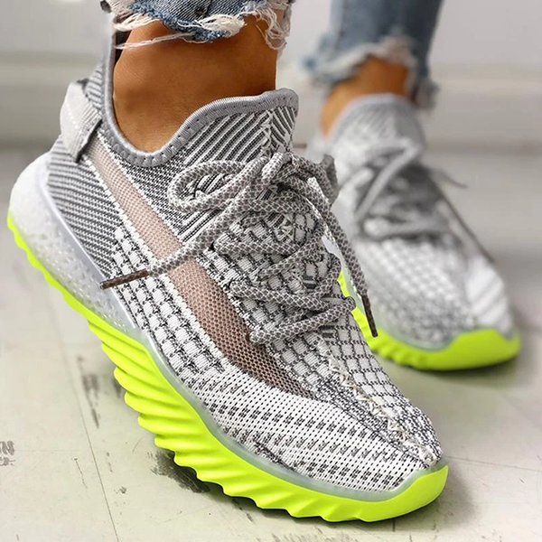 Lydiashoes Net Surface Breathable Lace-Up Yeezy Sneakers
