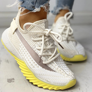 Lydiashoes Net Surface Breathable Lace-Up Yeezy Sneakers