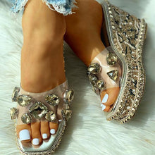 Load image into Gallery viewer, Lydiashoes Open Toe Studded Rivet Heeled Sandals