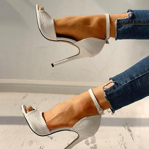 Lydiashoes Party Peep-Toe Ankle Strap Thin Heels