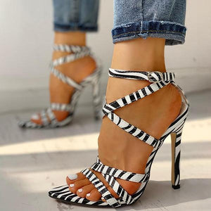 Lydiashoes Multi-Strap Crisscross Thin Heels
