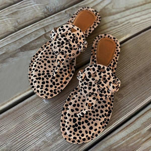 Lydiashoes Leopard Printed Hollow Out Beach Slippers