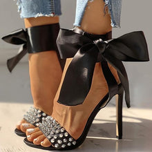 Load image into Gallery viewer, Lydiashoes Studded Bowknot Design Thin Heels