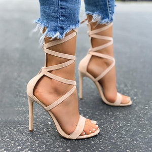 Lydiashoes Lace-Up Closure Single Sole Heels