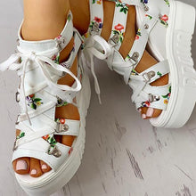 Load image into Gallery viewer, Lydiashoes Platform Shoelaces High Sandals