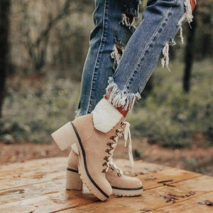 Lydiashoes Platform Lightweight Ankle Lace-Up Boots