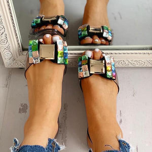 Lydiashoes Pretty Design Peep Toe Flat Sandals