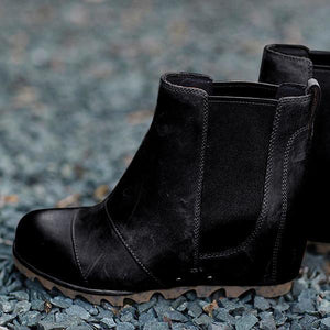 Lydiashoes Women Winter Slip On Wedge Boots