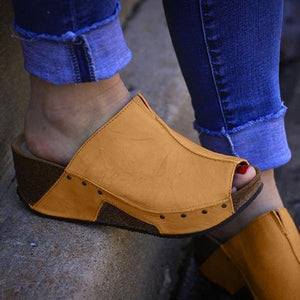 Lydiashoes Women Casual Peep Toe Wedge Sandals
