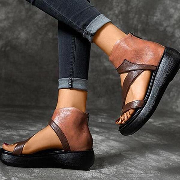 Lydiashoes Women'S Pu Toe Ring Platform Sandals