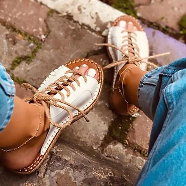 Lydiashoes Comdy Lace-Up Flats Slippers
