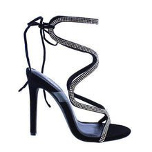 Load image into Gallery viewer, Lydiashoes Ribbon Drill High Heel Sandals