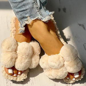 Lydiashoes Women Casual Fluffy Cute Flat Slippers
